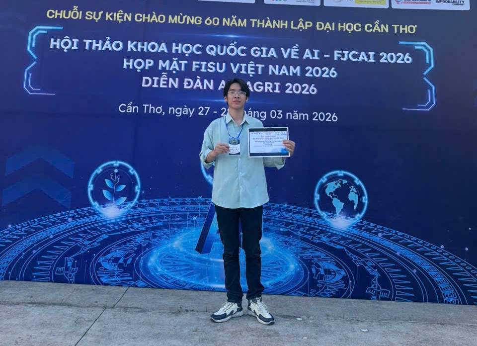 Students from class 67CS participated in a presentation at the FJCAI 2026 National Scientific Conference on Artificial Intelligence.