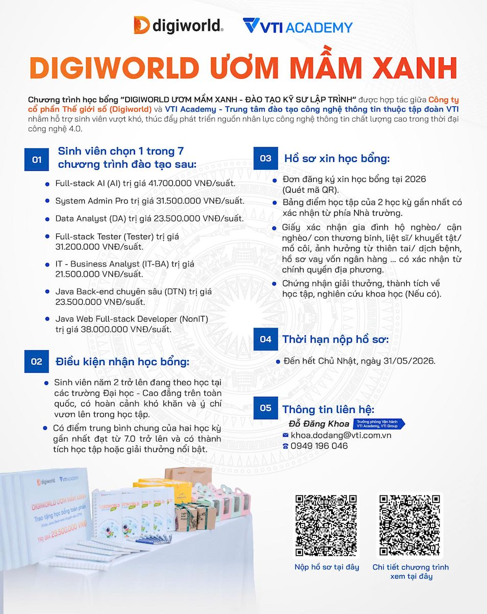 The "Digiworld Nurturing Young Talents - Training Software Engineers" scholarship program.