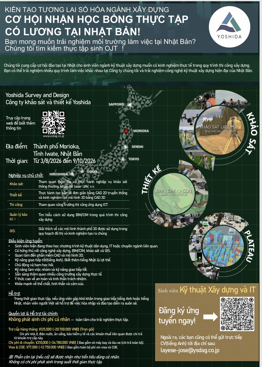 INTERNSHIP OPPORTUNITY IN JAPAN – YOSHIDA COMPANY